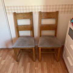 6 solid oak dining chairs