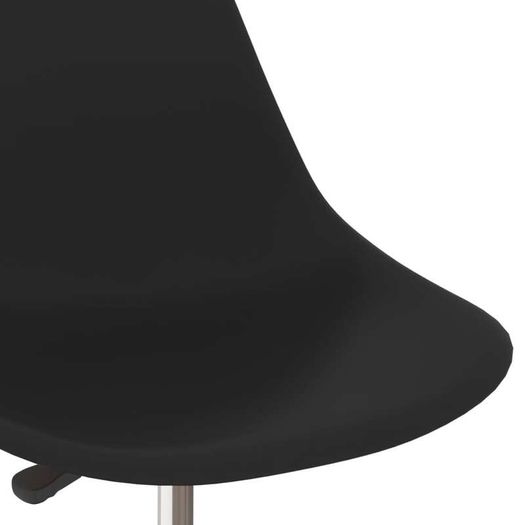 Swivel Dining Chairs 6 pcs Black PP
