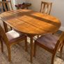 Vintage Mid Century Teak Extending Dining Table + 4 Chairs Image 2