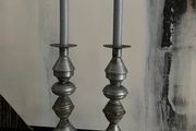 New 2 matching distressed metal candle holders with 2 new candles from Folkster