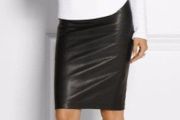 Hugo Boss pencil leather skirt