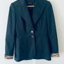 Escada Black Tailored Blazer EU36 UK 8 Designer Jacket with Animal Print Detail Image 2
