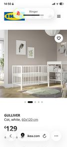 ikea gulliver cot bed & baby elegance mattress