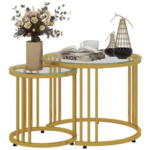 Round Nesting Coffee Tables Set of 2