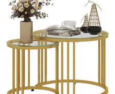 Round Nesting Coffee Tables Set of 2