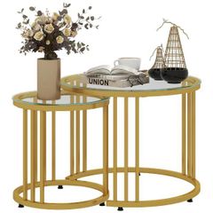 Round Nesting Coffee Tables Set of 2