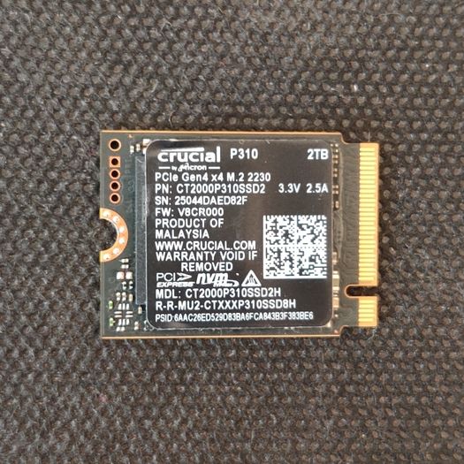 Crucial P310 2TB Nvme SSD M.2 2230