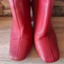 Wine leather ankle boots with back zip, size 6, NEW LOOK Image 4