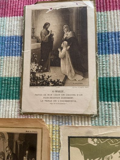 Vintage French communion cards x 3 1916-40