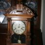 Antique Wood Carved P.H. S. 1800s Mantel Clock (in working order -  the clock doesn't ring) 21,5" x 11" Image 3
