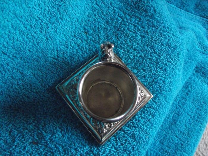 Antique Silver Plate Table Vesta With Pig Striker - Early 1900's