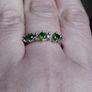 A 925 sterling silver ring with green and pink stones. Image 7