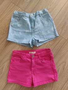 Two girls denim shorts - size 10 years