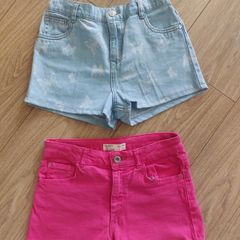Two girls denim shorts - size 10 years