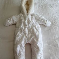 Jacadi Baby Heart Pattern Pramsuit - Blanc Doux - 3 Months