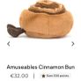 New JELLYCAT Amuseables Cinnamon Bun Image 2