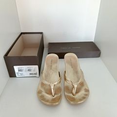 PIED A TERRE Gold Leather Wedge Sandals EU 40/41 and Original Box