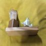 VINTAGE Toothpick holder with Ship and Shell Ornament Image 5