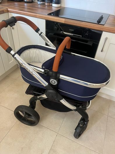 iCandy Peach Royal blue & Brown leather