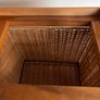 Pair of oak style storage units with 5 wicker drawers Image 4