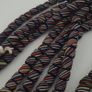 Vintage African MultiColor Stripe Black 7.4mm - 7.6mm Glass Beads Strand Image 4