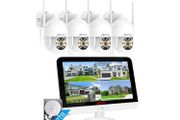 ANRAN 2TB,  5MP 4pce Outdoor WiFi Surveillance Camera Kit, 8CH System 13" NVR Monitor with 4 Cameras, 360 Swivel, Night Vision Colour, 2-Way Audio, PIR Detection, 2TB HDD