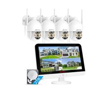 ANRAN 5MP Outdoor WiFi Surveillance Camera Kit, 8CH System 13" NVR Monitor with 4 Cameras, 360 Swivel, Night Vision Colour, 2-Way Audio, PIR Detection, 2TB HDD