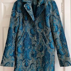 DKNY Size 10-12 Ladies Teal Coat