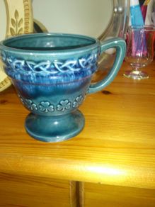 nice shamrock and celtic  designed cup