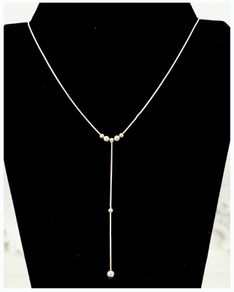 Sterling Silver 925 Lariat Chain Necklace