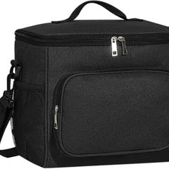 10L Insulated Lunch Bag, Large Leakproof Thermal Lunch Box Bag for Men/Women/Adults Cool Bag with Adjustable Shoulder for Work Beach Picnic Camping (Black)