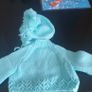 Hand knit baby cardigan and bonnet Image 2