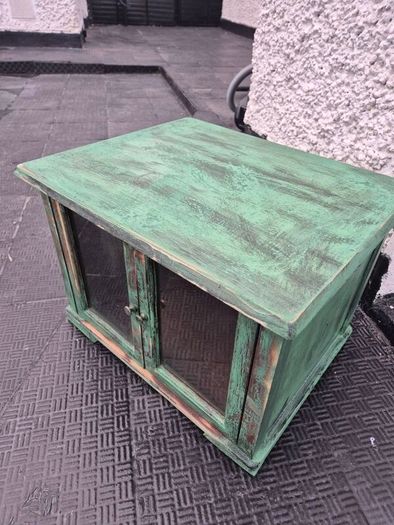 Small Vintage style  2 glass door counter  cabinet