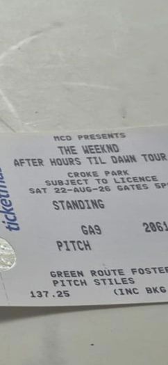 Weekend pitch ticket