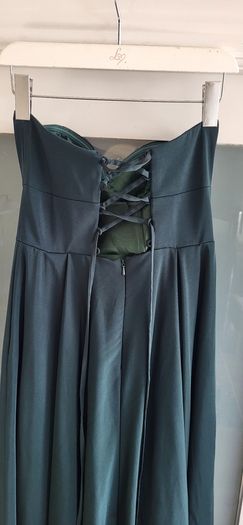 GINO CERRUTI Puro Strapless Dress with pockets in Hunter Green Sz S (Fit 8-10UK)  - Rrp 420 (New)