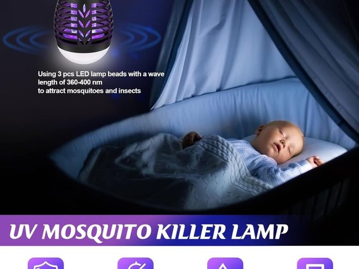 HgUltra Insect Killer, Mosquito Lamp, USB Rechargeable with LED Light, IPX6 Waterproof, Battery for Indoor and Outdoor Use