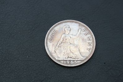 1965 one penny coin silvered coin