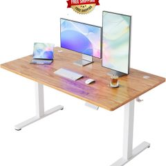 Standing Desk with USB Charging Port, 140 x 80 cm, 4 Preset Height Settings