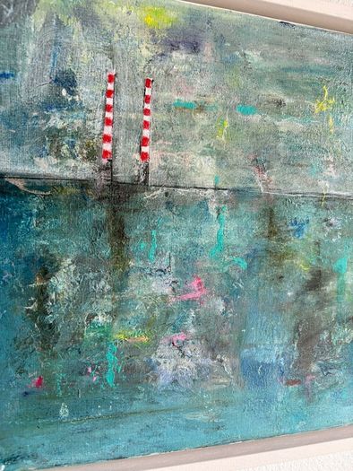 Original Art Irish Art Original Seascape Poolbeg Chimneys Dublin aesthetic
