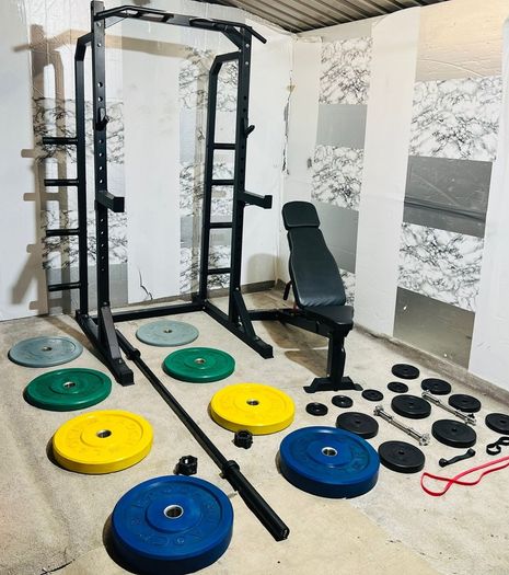 Half Rack Olympic Weights Barbell Dumbbells
