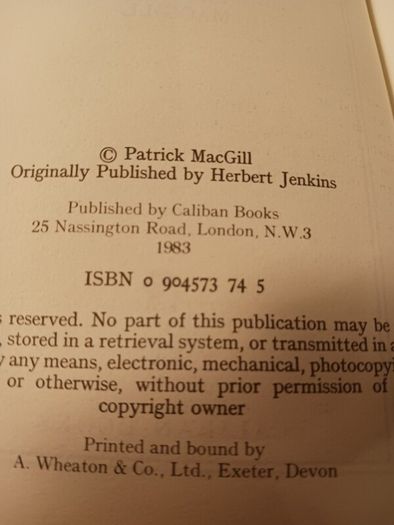 Patrick MacGill/ Children of The Dead End/ 1983/ Caliban Books