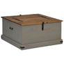 Storage Chest HALDEN Grey 91x91x47 cm Solid Wood Pine Image 3