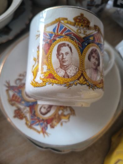 Vintage 1937 King George VI Coronation Tea Trio Cup Saucer Side Plate