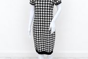 Pre Owned Classic Black &amp; White Houndstooth Bodycon Dress