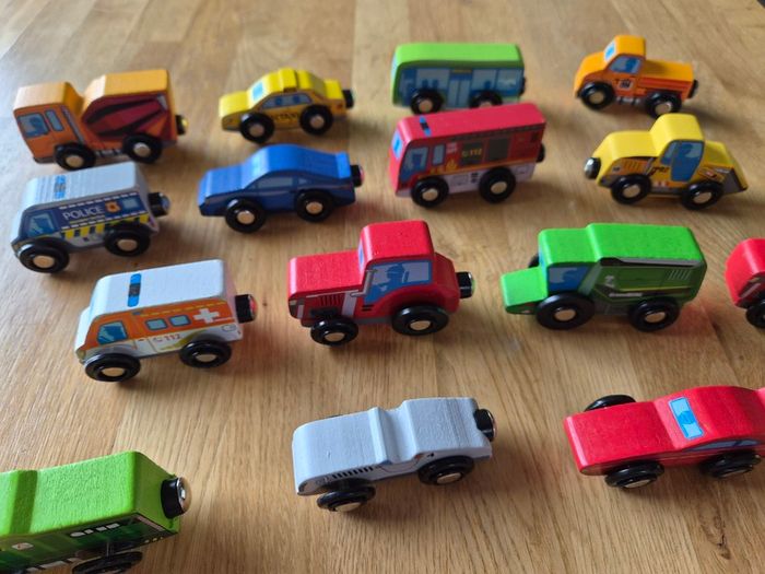 Wooden toy vehicles X 16