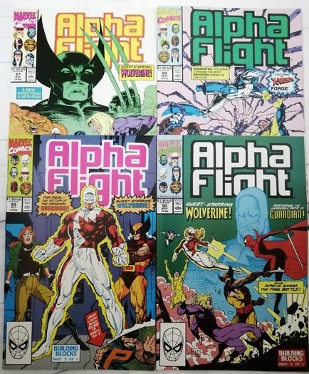 Alpha Flight #'s 87 - 90: Building Blocks - Parts 1-4 Wolverine Appearances (1990)