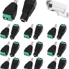 20 PCS 5.5 Mm x 2.1mm Connector 12v, Waterproof Male Female Dc Power Jack Connector Screw Terminal Adapter Socket Plug Kit for Cctv Security Camera Led Light Strips or Other Dc 5v-24v Devices