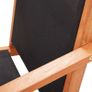 Garden Lounge Chair Black Solid Eucalyptus Wood and Textilene Image 5