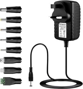 12V 2A Power Supply Adapter,Universal AC DAC/DC Converter Adapter Driver Transformer UK Plug 5.5 x 2.5mm(Compatible with 5.5 x 2.1mm) for LED light CCTV Camera