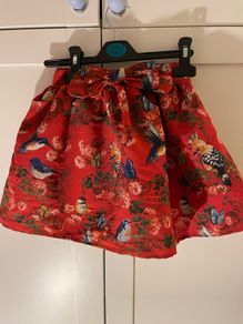 Paul Costelloe tulle skirt with bow and bird pattern